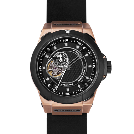 Vento Black Rose Gold Leather